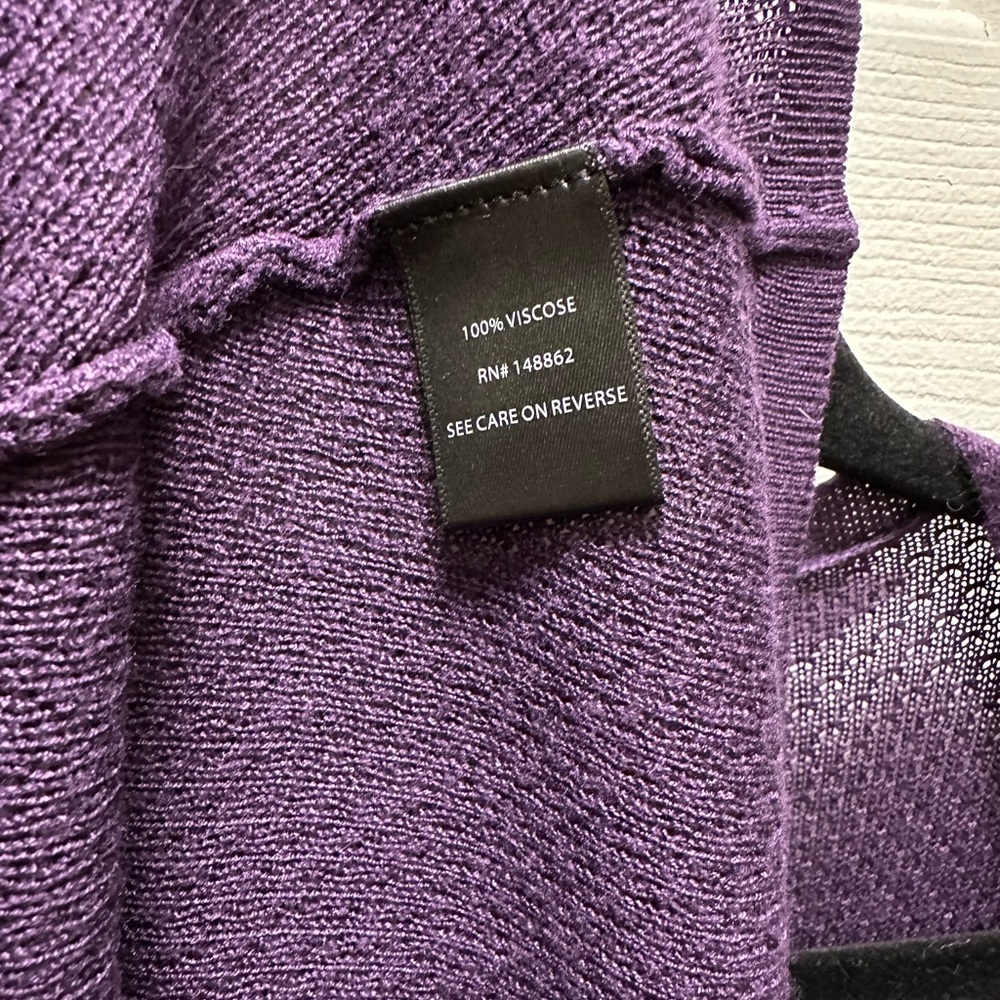 Women's Purple Open-Front Sweater - Picture 12 of 13